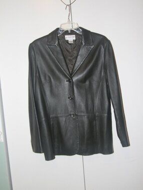 Pendleton Black Lightweight Leather Jacket - Size L - Like-New Condition